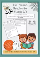 Vorschau - Arbeitsblätter - Halloween-Geschichten – Leseverständnis Klasse 3/4 | differenziert mit Lösungen - Deckblatt