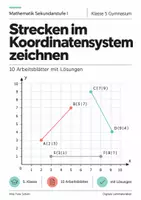 Vorschau - Arbeitsblätter - Koordinatensystem Winkel Flächen und Vierecke Klasse 5 Gymnasium | Materialpaket | 20 PDFs mit 200 Arbeitsblättern - Seite 1
