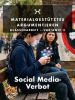 Vorschau - Klassenarbeiten - Materialgestütztes Argumentieren (Differenzierte Klassenarbeit „Social Media-Verbot“ mit Lösung & Hörtexten) - neue RSAP BW 2027 - Deckblatt