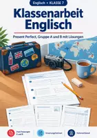 Vorschau - Test - Klassenarbeit Englisch 7 Present Perfect - Deckblatt