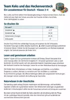 Vorschau - Stundenentwürfe - Differenzierte Lesegeschichte Klasse 3-4 – Team Keks und das Heckenversteck - Seite 1