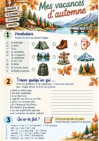 Vorschau - Spiele - 🍂 Mes vacances d’automne – 3 Arbeitsblätter - Seite 1