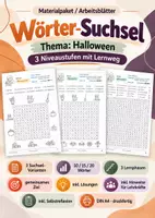 Vorschau - Arbeitsblätter - Halloween – 3 Wörter-Suchsel, Schreibwerkstatt und Lösungen - Deckblatt