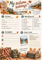 Vorschau - Arbeitsblätter - My autumn holidays – kreatives Englisch-Arbeitsblätter-Set - Seite 1