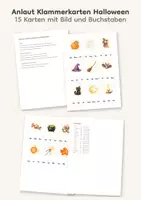 Vorschau - Aufgabenkarten - Anlaut Klammerkarten Halloween - Anfangslaute hören - Deckblatt