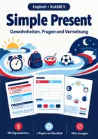 Vorschau - Arbeitsblätter - Simple Present Spickzettel Klasse 5 - Deckblatt