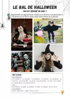 Vorschau - Arbeitsblätter - Le bal de Halloween ⎮ Qui est déguisé en quoi - L’accord des adjectifs - Seite 1