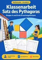 Vorschau - Test - Klassenarbeit Satz des Pythagoras Klasse 9 - Deckblatt