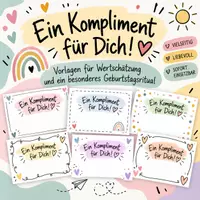 Vorschau - Arbeitsblätter - Ein Kompliment für Dich! 💛 | Geburtstagsritual Grundschule | Wertschätzung & Klassengemeinschaft - Deckblatt
