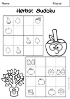 Vorschau - Arbeitsblätter - Herbst Klasse 1 Sudoku | Kombinatorik Klasse 1 - Seite 1