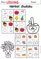 Vorschau - Arbeitsblätter - Herbst Klasse 1 Sudoku | Kombinatorik Klasse 1 - Seite 2