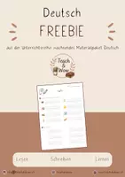 Vorschau - Arbeitsblätter - Freebie: Deutsch Arbeitsblatt zum Sp/St aus dem Materialpaket Deutsch - Deckblatt