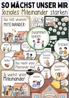 Vorschau - Poster - Soziales Miteinander / Schuljahresbeginn - So wächst unser WIR / Klassenregeln / Absprachen Klassenlehrer - Deckblatt