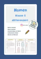Vorschau - Arbeitsblätter - Materialpaket Wortarten: Nomen, Verben, Adjektive (Klasse 2) - Seite 1
