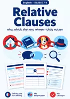 Vorschau - Arbeitsblätter - Relative Clauses Spickzettel Klasse 7-8 - Deckblatt