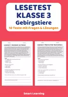 Vorschau - Arbeitsblätter - Lesetest Klasse 3 Tiere | 10 Lesetexte - Deckblatt