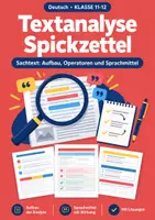Vorschau - Arbeitsblätter - Textanalyse Spickzettel Oberstufe Sachtext - Deckblatt