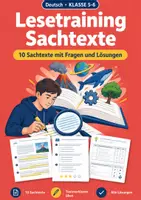 Vorschau - Arbeitsblätter - Lesetraining Klasse 5-6 – 10 Sachtexte - Deckblatt