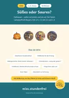 Vorschau - Stundenentwürfe - Ethik Klasse 1/2: Halloween - Süßes oder Saures? Doppelstunde (90 Minuten) - Deckblatt