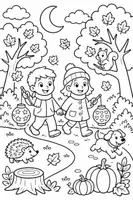 Vorschau - Mal- und Bastelvorlagen - Herbst-Ausmalbilder - Seite 1