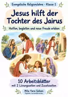 Vorschau - Arbeitsblätter - Jesus hilft der Tochter des Jairus | Religion Klasse 1 Arbeitsblätter | Evangelische Religionslehre | 10 Arbeitsblätter als PDF - Deckblatt