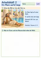 Vorschau - Arbeitsblätter - Jesus hilft einem Mann am Teich | Religion Klasse 1 Arbeitsblätter | Evangelische Religionslehre | 10 Arbeitsblätter als PDF - Seite 2