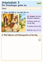 Vorschau - Arbeitsblätter - Jesus erzählt vom großen Fest | Religion Klasse 1 Arbeitsblätter | Evangelische Religionslehre | 10 Arbeitsblätter als PDF - Seite 3