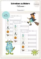 Vorschau - Arbeitsblätter - Schreiben zu Bildern - Halloween - Deckblatt