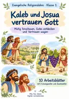 Vorschau - Arbeitsblätter - Kaleb und Josua vertrauen Gott | Religion Klasse 1 Arbeitsblätter | Evangelische Religionslehre | 10 Arbeitsblätter als PDF - Deckblatt