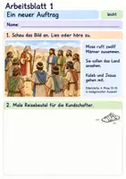 Vorschau - Arbeitsblätter - Kaleb und Josua vertrauen Gott | Religion Klasse 1 Arbeitsblätter | Evangelische Religionslehre | 10 Arbeitsblätter als PDF - Seite 1