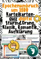 Vorschau - Interaktives Material - 🃏 Epochen-Quiz: Literatur um 1800 – digitales Karteikartenspiel mit 100 Karten zur Abiturvorbereitung - Deckblatt