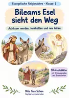 Vorschau - Arbeitsblätter - Bileams Esel sieht den Weg | Religion Klasse 1 Arbeitsblätter | Evangelische Religionslehre | 10 Arbeitsblätter als PDF - Deckblatt