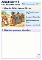 Vorschau - Arbeitsblätter - Jitro gibt Mose guten Rat | Religion Klasse 1 Arbeitsblätter | Evangelische Religionslehre | 10 Arbeitsblätter als PDF - Seite 1