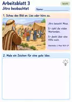 Vorschau - Arbeitsblätter - Jitro gibt Mose guten Rat | Religion Klasse 1 Arbeitsblätter | Evangelische Religionslehre | 10 Arbeitsblätter als PDF - Seite 3
