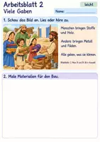Vorschau - Arbeitsblätter - Bezalel baut das heilige Zelt | Religion Klasse 1 Arbeitsblätter | Evangelische Religionslehre | 10 Arbeitsblätter als PDF - Seite 2