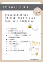 Vorschau - Arbeitsblätter - Lesenacht - EINE NACHT IM BIENENSTOCK - Deckblatt