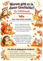 Vorschau - Bildkarten - Kamishibai Herbst Geschichte für Kita & Vorschule | Bildergeschichte der 5 Waldfreunde | Herbstgeschichte Bildkarten + Text A3 & A4 - Seite 1