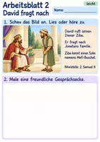 Vorschau - Arbeitsblätter - David lädt Mefi-Boschet ein | Religion Klasse 1 Arbeitsblätter | Evangelische Religionslehre | 10 Arbeitsblätter als PDF - Seite 2