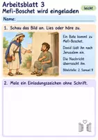 Vorschau - Arbeitsblätter - David lädt Mefi-Boschet ein | Religion Klasse 1 Arbeitsblätter | Evangelische Religionslehre | 10 Arbeitsblätter als PDF - Seite 3