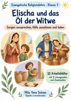 Vorschau - Arbeitsblätter - Elischa und das Öl der Witwe | Religion Klasse 1 Arbeitsblätter | Evangelische Religionslehre | 10 Arbeitsblätter als PDF - Deckblatt