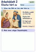 Vorschau - Arbeitsblätter - Elischa und das Öl der Witwe | Religion Klasse 1 Arbeitsblätter | Evangelische Religionslehre | 10 Arbeitsblätter als PDF - Seite 2
