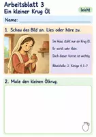 Vorschau - Arbeitsblätter - Elischa und das Öl der Witwe | Religion Klasse 1 Arbeitsblätter | Evangelische Religionslehre | 10 Arbeitsblätter als PDF - Seite 3