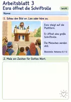 Vorschau - Arbeitsblätter - Esra liest Gottes Wort | Religion Klasse 1 Arbeitsblätter | Evangelische Religionslehre | 10 Arbeitsblätter als PDF - Seite 3