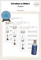 Vorschau - Arbeitsblätter - Schreiben zu Bildern - Zauberer - Deckblatt