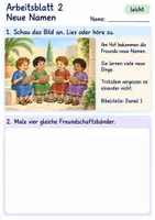 Vorschau - Arbeitsblätter - Daniel und seine Freunde halten zusammen | Religion Klasse 1 Arbeitsblätter | Evangelische Religionslehre | 10 Arbeitsblätter als PDF - Seite 2