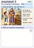 Vorschau - Arbeitsblätter - Daniel und seine Freunde halten zusammen | Religion Klasse 1 Arbeitsblätter | Evangelische Religionslehre | 10 Arbeitsblätter als PDF - Seite 3