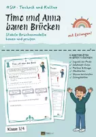 Vorschau - Unterrichtsreihen - Brücken bauen: Arbeitsblätter Sachunterricht 3/4 – 41 Seiten mit Lösungen - Deckblatt