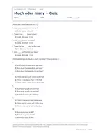 Vorschau - Quiz - Much oder many – Quiz mit Lösungsschlüssel - Seite 1