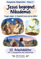 Vorschau - Arbeitsblätter - Jesus begegnet Nikodemus | Religion Klasse 1 Arbeitsblätter | Evangelische Religionslehre | 10 Arbeitsblätter als PDF - Deckblatt