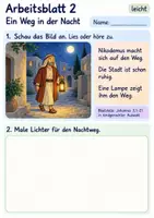 Vorschau - Arbeitsblätter - Jesus begegnet Nikodemus | Religion Klasse 1 Arbeitsblätter | Evangelische Religionslehre | 10 Arbeitsblätter als PDF - Seite 2